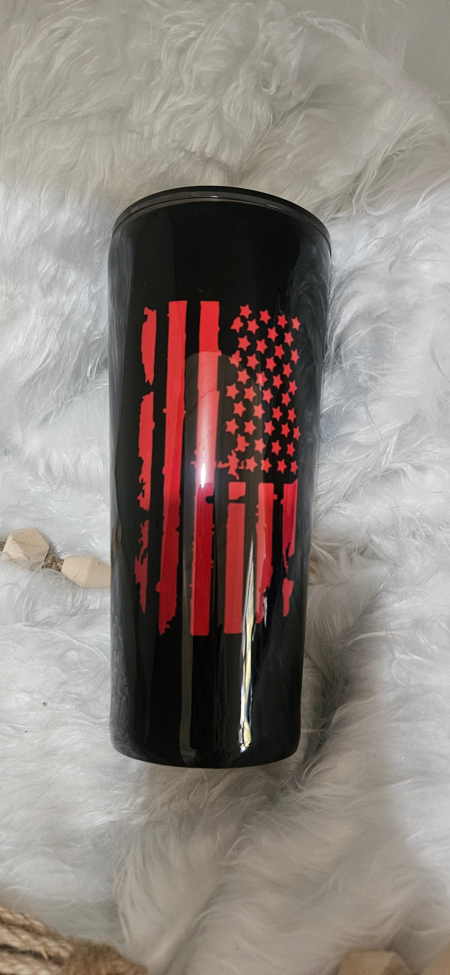 24oz American flag tumbler