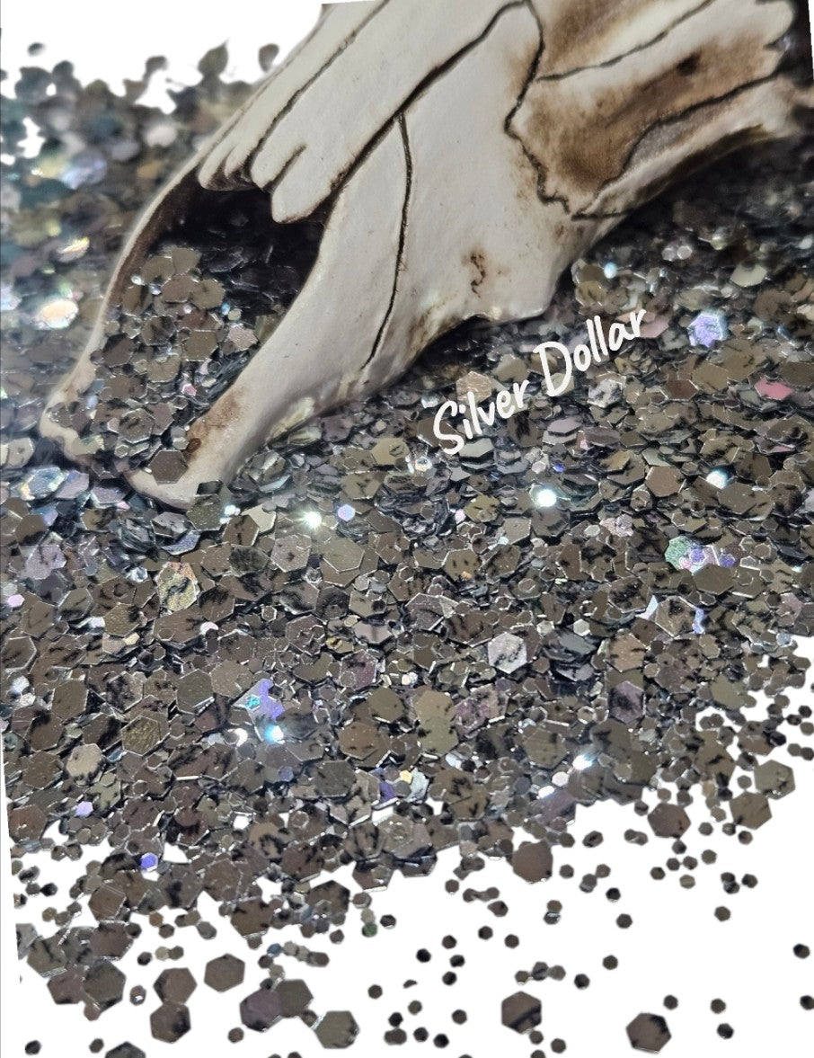 "Silver Dollar" Chunky Glitter