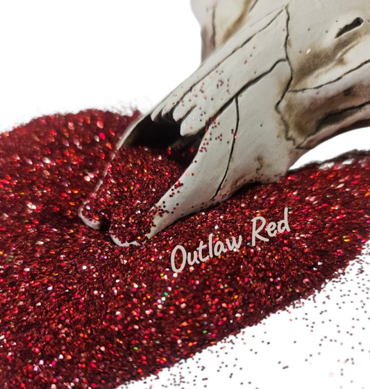"Outlaw Red" Halographic fine glitter
