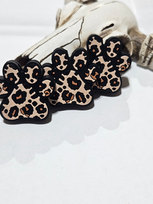 Brown Leopard Silacone Paw Focal