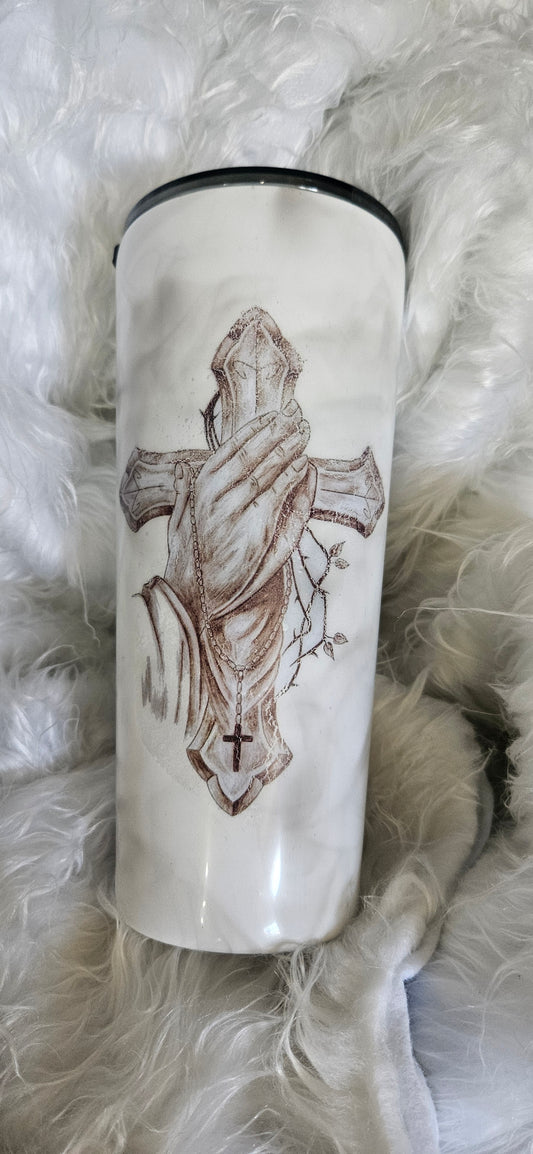 22oz Prayer Hands Tumbler
