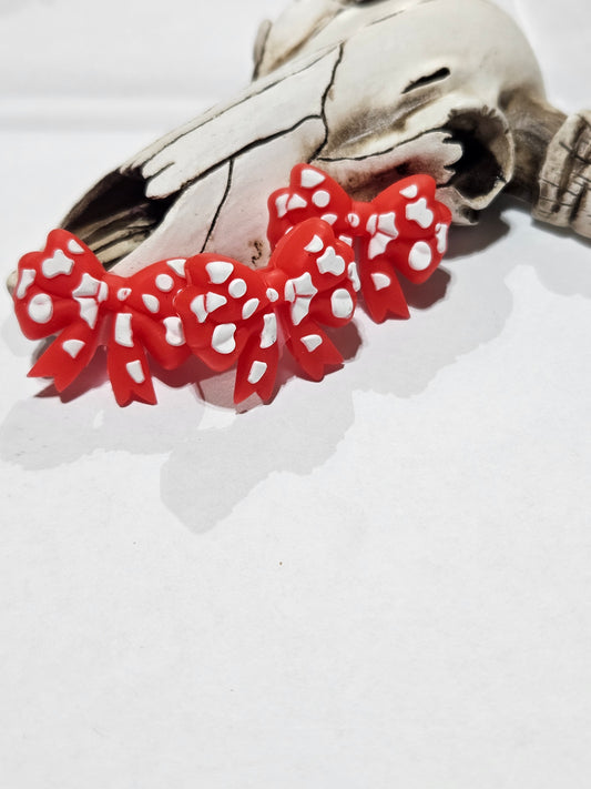 Red Small Silacone Bow Focal