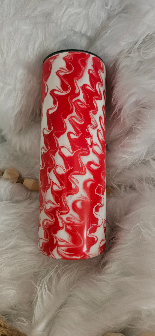 20oz skinny "Candy Cane twist" it glows